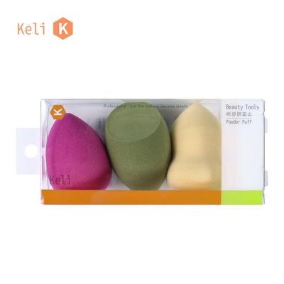 China Beauty Care Make Tools keli High Quality Cosmetic Sponge 3 Pieces Makeup Sponge Non-Latex Foundation Beauty Set Blender Makeup Sponge for sale