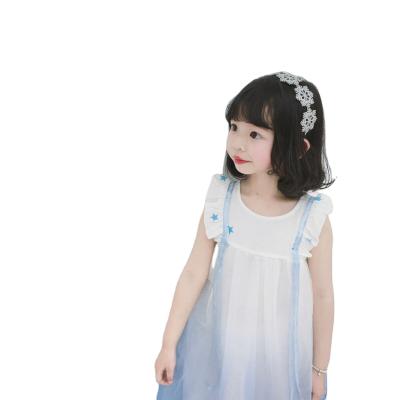 China Anti-wrinkle 2021 summer new chiffon skirt girl princess fairy skirt baby gradient dress girls dress for sale