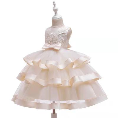 China Breathable girls princess dress children in flower girl dress gauze skirt girls cake top pengskirt Europe and America for sale