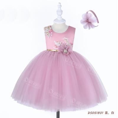 China Anti-wrinkle summer new children's wear wholesale solid color stain princessEuropean and American girls' dresses for sale