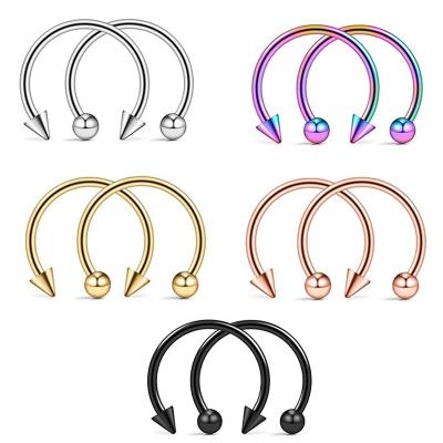 China Magnetic Horseshoe Magnetic Horseshoe Septum Double Nose Ring Piercing Jewelry Titanium Nose Ring Circular Ear Cartilage Jewelry for sale