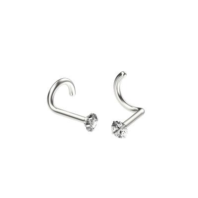 China Wholesale FASHION Double Jewelry Nose Studs Screw Ring Body Piercing Titanium Nose Fashion Nose Piercing Stud Jewelry for sale