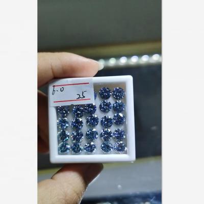 China Color Set Or Fire Double Series Jewelry 6mm Blue Shape Moissanite Diamond With GRA Certificate for sale