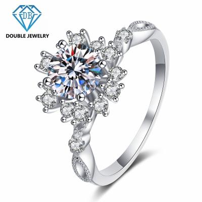 China Hot selling TRENDY double jewelry moissanite 925 silver ring jewelry for fashion lady MR-008 for sale