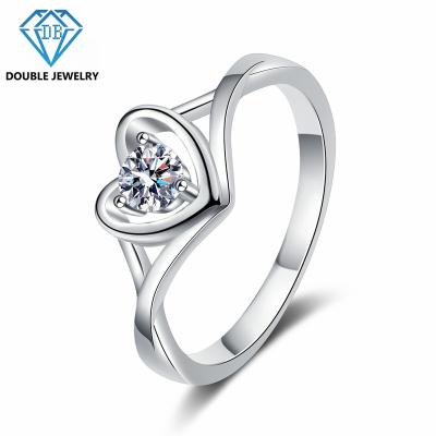 China Fashionable jewelry wholesale price moissanite 925silver double shiny adjustable ring MR-013 for sale