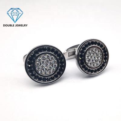 China Chinese Manufacturer Mens Cufflinks Moissanite Cufflinks Double Stainless Steel Jewelry Designer Cufflinks for sale