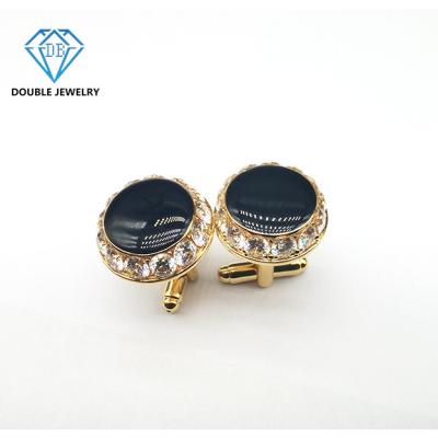 China Double Cufflinks Copper Plated Cufflinks Fashion Accessories Moissanite Diamond Cufflinks Wholesale High Quality Jewelry 18k for sale