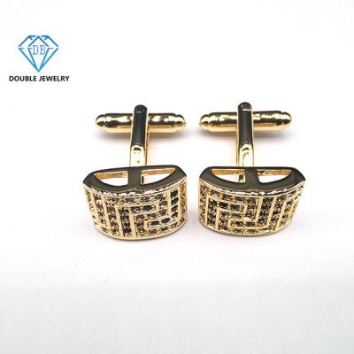 China Double 18k Jewelry OEM Jewelry Cufflinks Sublimation Wedding Copper Plated Cufflinks Copper Plated 18k Cufflinks For Party for sale