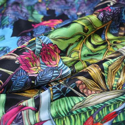 China High quality 100% satin printed satin printed pure silk fabric for sale