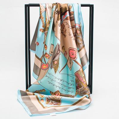 China 2019 Square Ladies Fashion Spring And Autumn Print Shawl Scarf Ladies Silk for sale