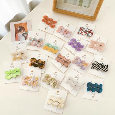 China DOWELL fashion retrohair small bangs acetate duckbill hair clip korean side dish clips for girls for sale