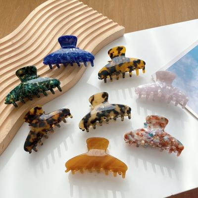 China Wholesale Fashion New Arrival Korean Women's Hair Clips Cellulose Acetate Hair Big Claws for sale