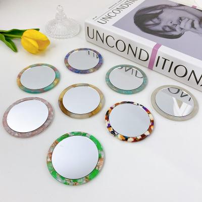 China New non-specific thickened version of DOWELL daily portable round mirror acetate makeup retro sheet small mirror for sale