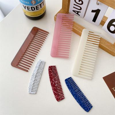 China DOWELL Sleek Acetate Sheet Solid Color Does Not Hurt Hair Styling Comb Portable Acetate Hair Straightener Comb Large for sale