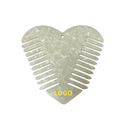 China Custom Made DOWELL Hair Comb Retro Hair Comb Acetic Acid Wholesale Korean Elegant Marble Heart Acetate for sale