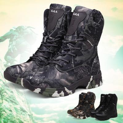 China High Quality Waterproof EVERGREEN Camouflage Shoes Army Military Safety Rise Hunting Tactical Combat Boots For Men for sale