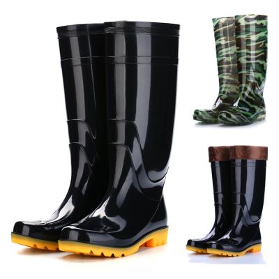 China EVERGREEN Men's Fashion Slip Resistant Waterproof Shoes Water Boots PVC Knee High Rain Boots for sale