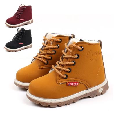 China Around 1-5 Years Winter 2020 Boys Girls Children Snow Boots Fashion Martin Boots Thickened Kids Ankle Short Boots for sale