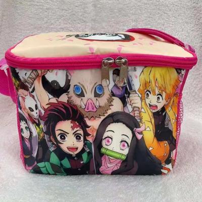 China New Portable Nylon Cartoon Insulated Lunch Bag Food Storage Pouch For Kids Lunch Bag for sale