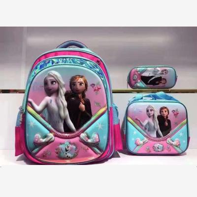 China Other 3 Piece Children Schoolbags Cartoon Kids Backpack Shoulder Bag Pencil Bag Set Large Kids Schoolbags for sale