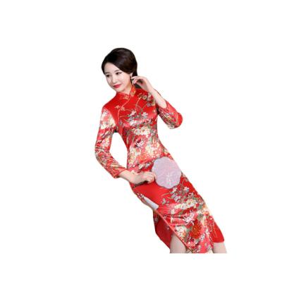 China Spandex spring and autumn new cheongsam long slimming beautiful dress female traditional flavor costume for sale