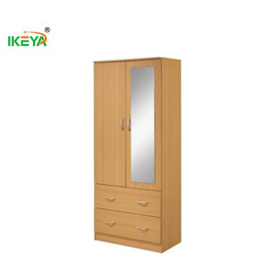 China (Other) 2-Door 2-Drawers Adjustable Wardrobe Clothing Rod in Beech Wardrobe for sale