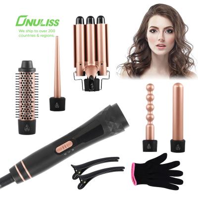 China For Home Use Custom Three Barrel Curling Iron Double Barrel Curling Iron Wave Hair Crimper for sale