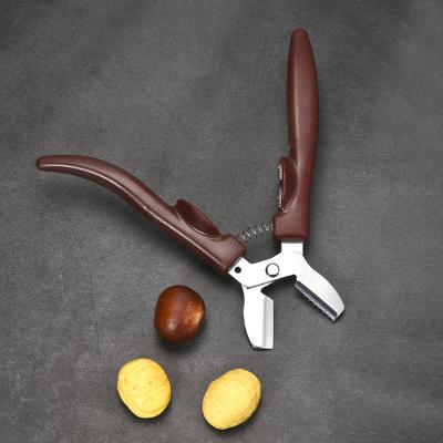 China Viable Nut Shell Cracker Walnut Pliers Chestnut Staple Opener Scissors Chestnut Peeler Tools Scissors for sale