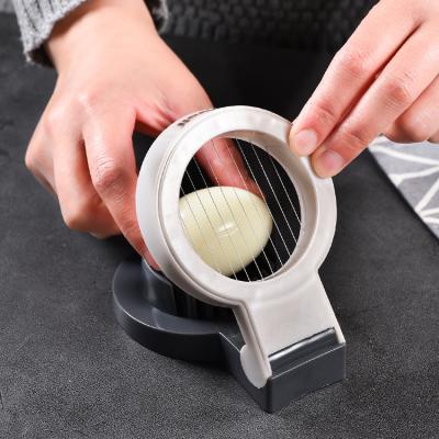 China Sustainable Food Grade Plastic Egg Cutter Tools Hard With Stainless Steel Wire Manual Egg Cutter Plastic Egg Slicer for sale