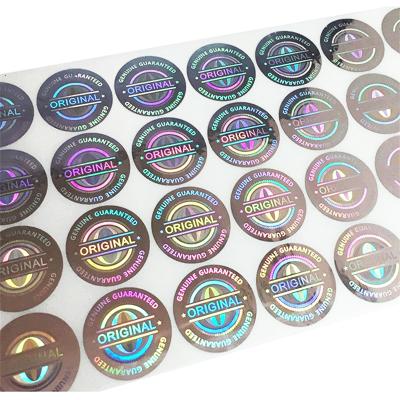 China Rainbow Anti-Counterfeit Genuine Hologram Stickers Custom Adhesive Security Labels for sale