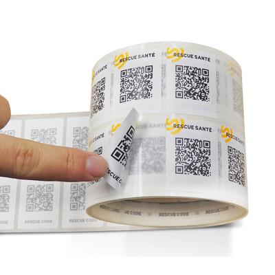 China Waterproof Personalized QR Code Sticker Rolls Double-Sided Printing for sale