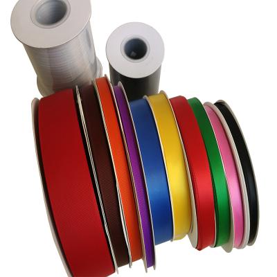 China Durable In Stock Polyester Solid Color 3-100MM Single / Double Faced Satin Ribbon for sale