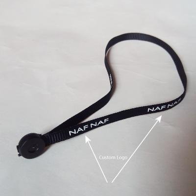 China Viable Stylish Black Apparel Hang Tag Grosgrain Ribbon String Buckle for sale