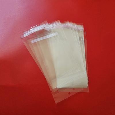 China Recyclable wholesale clear bopp bags with header and self adhesive seal for sale