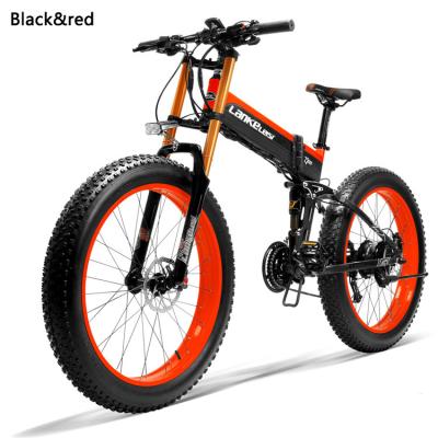 China Aluminum Alloy 1000W 48V Power Electric Bike 26 Inch Snow Tire Folding Bike Fat 26 Inch Speed ​​Height Mountain Electric Bicycle for sale