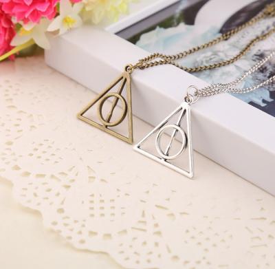 China European and American Europe Sweater Luna Deathly Hallows Triangle Necklace Necklace Jewelry Chain for sale