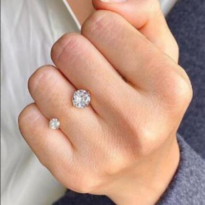 China 2021 Luxurious Simplicity Baoyang Statistical Institute Hot Resizable Zircon Open Mouth Fashion Double Drill All Match Ring for sale