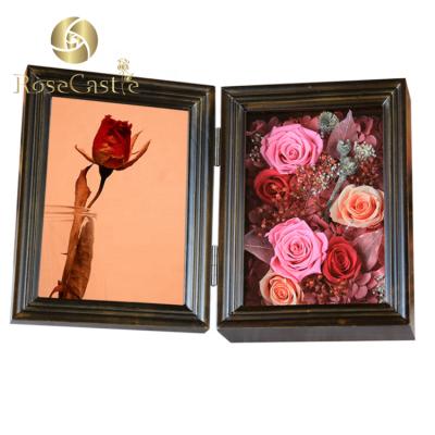 China Handmade Customized Creative Picture Logo Preserved Pink Photo Frame for sale