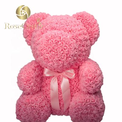 China Wholesale Green Environmental Protection 70cm Hot Selling Heart Love PE Foam Teddy Handmade Rose Bear for sale