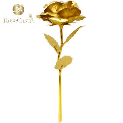 China European Wholesale Artificial Gift 24K Flower High Quality Gold Rose for sale