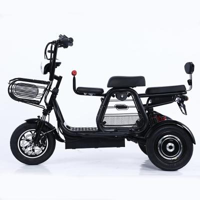 China Hot Selling 12 Inch Mini Three Wheel Electric Bike Tricycle Adult Electric Cargo Aluminum Alloy With 3 Seats For Sale for sale