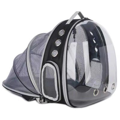 China Viable Expandable Space Travel Pet Astronaut PVC Bag Carrier Transparent Dog Cat Backpack for sale