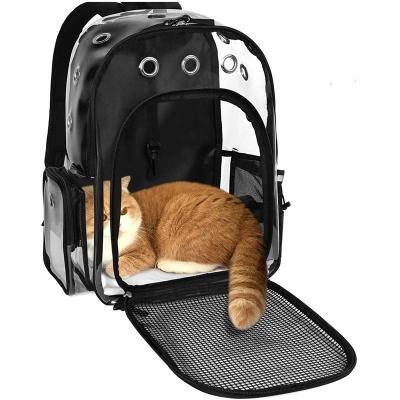 China Custom PVC Viable Transparent Pet Carrier Backpack Waterproof Pet Carrier Travel Backpack for sale