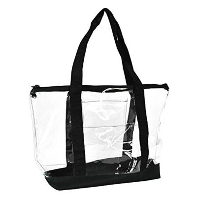 China Black PVC Shopping Bag Custom Clear PVC Shopping Bag Packing Bag Women Clear Shoulder Bag for sale