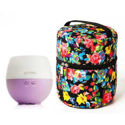 China Portable 10 Bottle Essential Oil Diffuser Bag Floral Print Humidifier Storage Bag Humidifier Storage Bag for sale