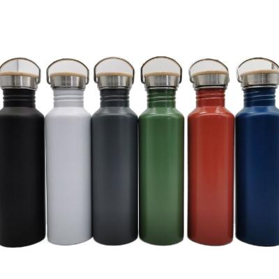 China CLASSIC 750ml water bottle with classic single wall style with bamboo lid and submilation customized logo with all kinds of color for sale