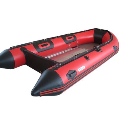 China CE Red PVC 3.8m PVC 380 Inflatable Rowing Aluminum Fishing Boat for sale