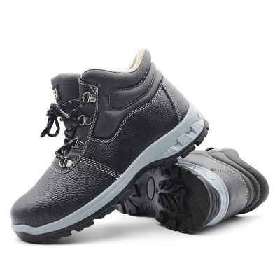 China PU Outsole SRC Cap Puncture Resistance Anti Slip Resistant Genuine Leather Dual Density Rubber Steel Safety Shoes for sale