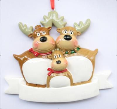 China China Customized Customs Christmas Resin Moose Couple Christmas Tree Pendant Hangzhou Small Strap Ornaments for sale