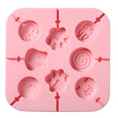 China Sustainable Silicone Lollipop Mold Fruit Animal Cartoon Shape Homemade Children's Lollipop Chocolate Mold for sale